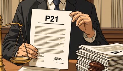 P21, atau lengkapnya "Pemberitahuan Hasil Penyidikan Sudah Lengkap" | f. Ilustrasi Redaksi
