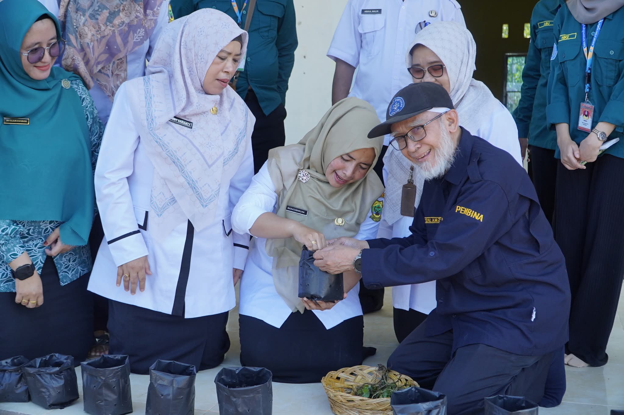 penanaman bibit tanaman binahong, yang dikenal luas memiliki khasiat luar biasa bagi kesehatan | f. Diskominfo Lingga