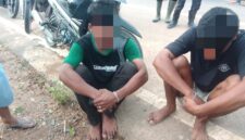 Rusli mengenakan baju berwarna hijau yang sebelumnya mendekam di sel Polsek Singkep Barat karena kasus pembongkaran rumah, dilaporkan berhasil melarikan diri dari dalam tahanan | f. Red