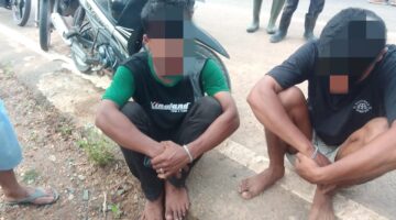 Rusli mengenakan baju berwarna hijau yang sebelumnya mendekam di sel Polsek Singkep Barat karena kasus pembongkaran rumah, dilaporkan berhasil melarikan diri dari dalam tahanan | f. Red