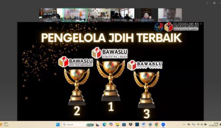Bawaslu Lingga berhasil meraih predikat Pengelola Jaringan Dokumentasi dan Informasi Hukum (JDIH) Bawaslu Terbaik I se-Provinsi Kepri | f. Bawaslu Lingga