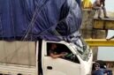 Mobil Pickup ODOL yang terguling di Pelabuhan Roro Jagoh | f. Gfr