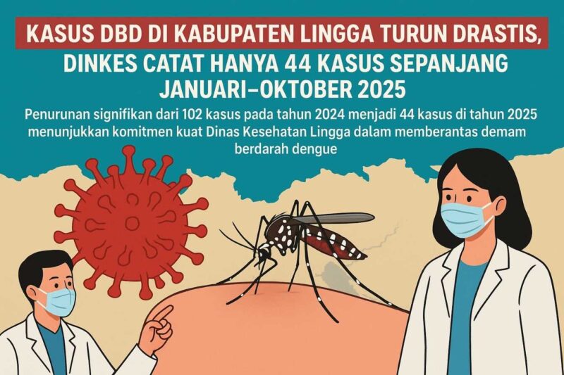 Penurunan signifikan dari 102 kasus pada tahun 2024 menjadi 44 kasus di tahun 2025 menunjukkan komitmen kuat Dinas Kesehatan Lingga dalam memberantas demam berdarah dengue (DBD) | f. Ilustrasi Redaksi