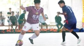 Beby dikatakan mirip dengan Bupati Lingga M. Nizar tampil efik membela Beijing A pada turnamen futsal LMG CUP II 2025 | f. Redaksi