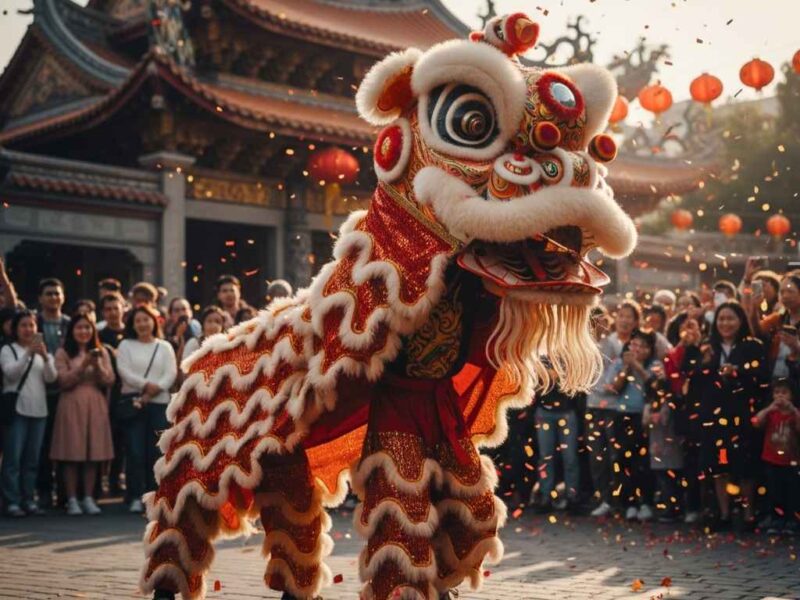 Aksi spektakuler barongsai pada hari pertama Imlek 17 Februari 2026 memikat warga Dabo Singkep. Tradisi kuno Tiongkok ini bukan sekadar hiburan, tetapi simbol keberuntungan dan pengusir energi buruk | f. Redaksi