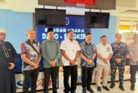 Wakil Bupati Lingga bersama Forkopimda mengantarkan kepulangan Kajati Kepri dari Bandara Dabo Singkep. Kunjungan kerja tersebut diharapkan memperkuat sinergi penegakan hukum dan pembangunan daerah | f. Prokopim Lingga