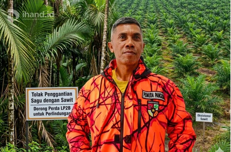 Ketua MPC Pemuda Pancasila Lingga, Arman Arsyad, menolak penggantian lahan sagu menjadi sawit di Desa Pekaka dan mendorong perlindungan melalui Perda LP2B | f. Redaksi