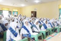 Ketua Dekranasda Lingga, Hj. Feby Sarianty Novrizal, menghadiri khataman Al-Qur’an dan pengukuhan pengurus BKMT Singkep periode 2026–2031 di Dabo Singkep | f. Sahib