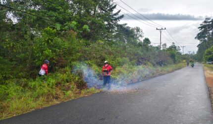 Pemerintah Kecamatan Singkep Barat gelar gotong royong serentak di tujuh wilayah untuk membersihkan drainase dan memangkas pohon demi keselamatan warga serta mempererat kebersamaan | f. Redaksi