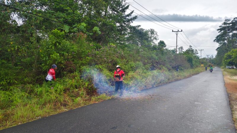 Pemerintah Kecamatan Singkep Barat gelar gotong royong serentak di tujuh wilayah untuk membersihkan drainase dan memangkas pohon demi keselamatan warga serta mempererat kebersamaan | f. Redaksi