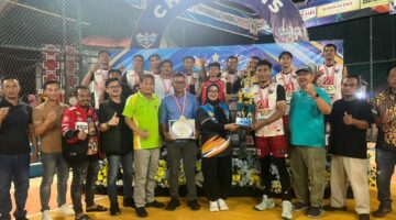 Ketua DPRD Lingga Maya Sari hadir langsung di final Mapelda Open 2026. Turnamen berlangsung meriah dengan Zi Club dan Tiga Berlian keluar sebagai juara | f. Redaksi