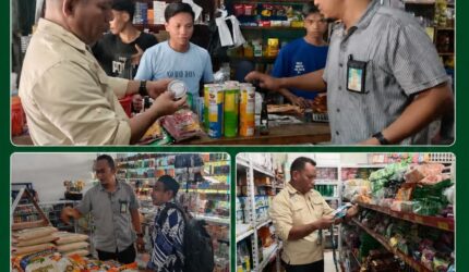 Disperindagkop dan UKM Kabupaten Lingga menemukan sejumlah produk kadaluwarsa saat melakukan pemantauan harga sembako dan pengecekan barang beredar di Kecamatan Lingga. Seluruh barang langsung ditarik dari peredaran demi melindungi masyarakat | f. Redaksi
