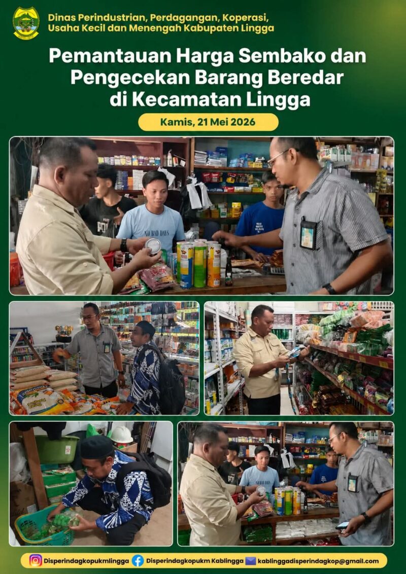 Disperindagkop dan UKM Kabupaten Lingga menemukan sejumlah produk kadaluwarsa saat melakukan pemantauan harga sembako dan pengecekan barang beredar di Kecamatan Lingga. Seluruh barang langsung ditarik dari peredaran demi melindungi masyarakat | f. Redaksi