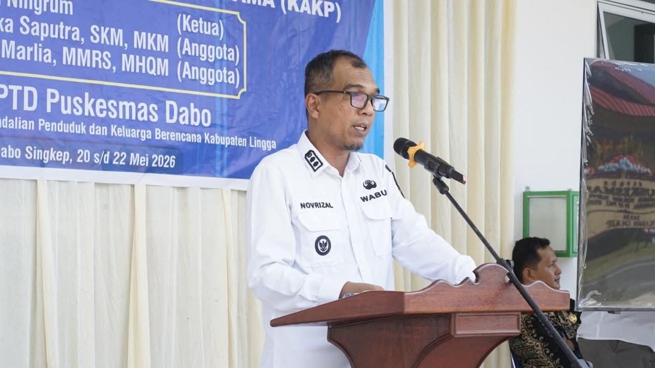 Wabup Lingga Novrizal menghadiri pembukaan survei akreditasi UPTD Puskesmas Dabo, Rabu 20 Mei 2026 | f. Redaksi