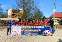 Tim Media B berhasil mengalahkan Tim Satlantas dengan skor 3-1 pada Turnamen Mini Soccer Kapolres Lingga Cup 2026 | f. Sahib