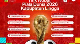 Pemerintah Kabupaten Lingga menyiapkan 8 titik nobar Piala Dunia 2026 di berbagai kecamatan. Masyarakat diajak merasakan euforia sepak bola dunia bersama keluarga dan komunitas | f. Diskominfo Lingga